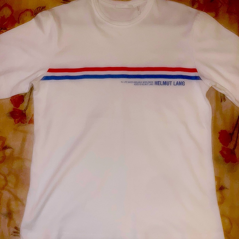 Helmet lang tshirt fairly brand new white sz:large take offers happy bidding